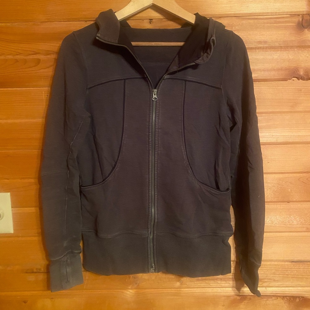 Fitted Gray Zip Up Hoodie Women’s Size Medium